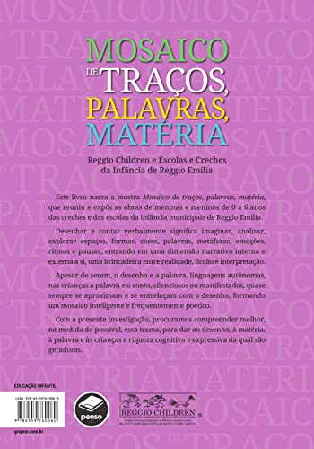 Mosaico de traços, palavras, matéria