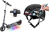 Gyroor Kids Electric Scooter, with 200W Motor & LED Visible Display, for Kids Ages 8-12, Silver & Wipeout Dry Erase Kids Helmet for Bike, Skate, and Scooter, Black, Ages 8