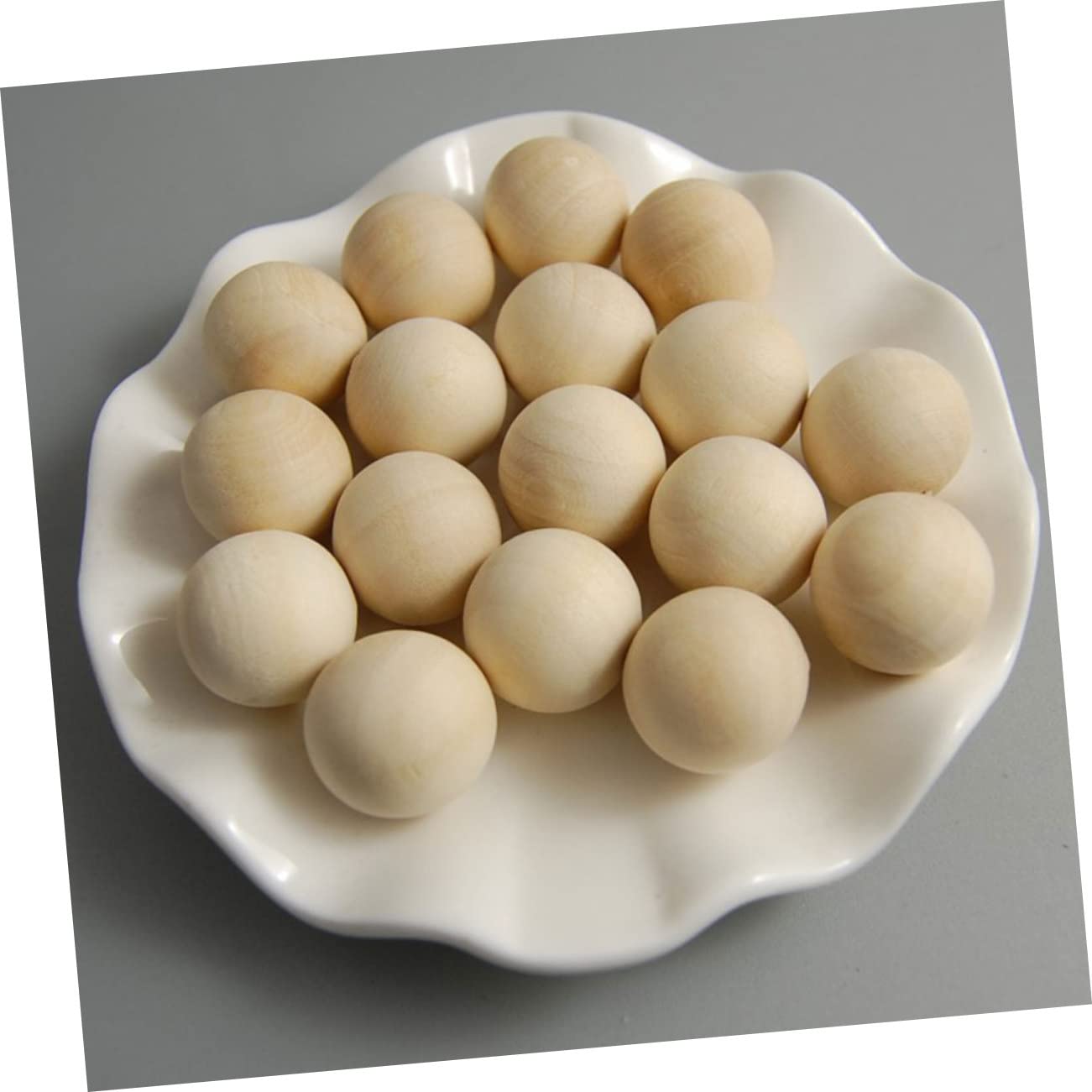 jojofuny 20 Pezzi Palline Rotonde in Legno di Loto Lisce per Decorazione Casa e Pittura Fai da Te Materiale per Lavoretti Manuali