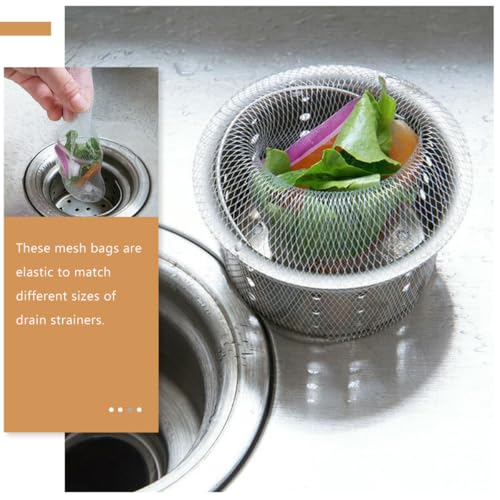 Set de 300 bolsas de malla para colador de fregadero de cocina miniatura 3