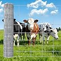 Garvee Cattle Fence 4 ft x 328 ft, Heavy Duty Galvanized Wire Fencing for Deer, Goat, Hog, Sheep, Heavy Zinc Coating Farm Wire Fence for Livestock & Yard Protection