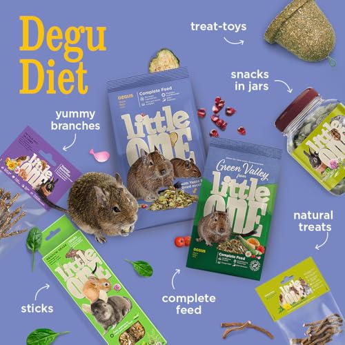 Little One Alleinfutter für Degus | Doppelpack | 2 x 400 g | Reich an Langen Fasern und ohne süße Zutaten | Enthält Heupellets, getrocknete Luzerne, Pastinake und Zucchini