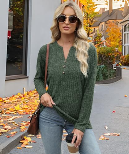 Image of XMTOPYE Sweaters for Women Fashion Long Sleeve Tops Pullover V Neck Casual Loose Sweatshirt