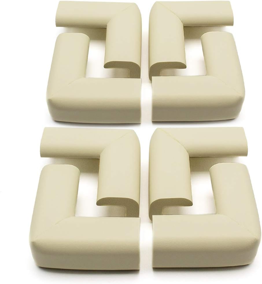 AKORD Pack of 8 Baby Safety Corner Protectors for Desk Table Furniture, Cream
