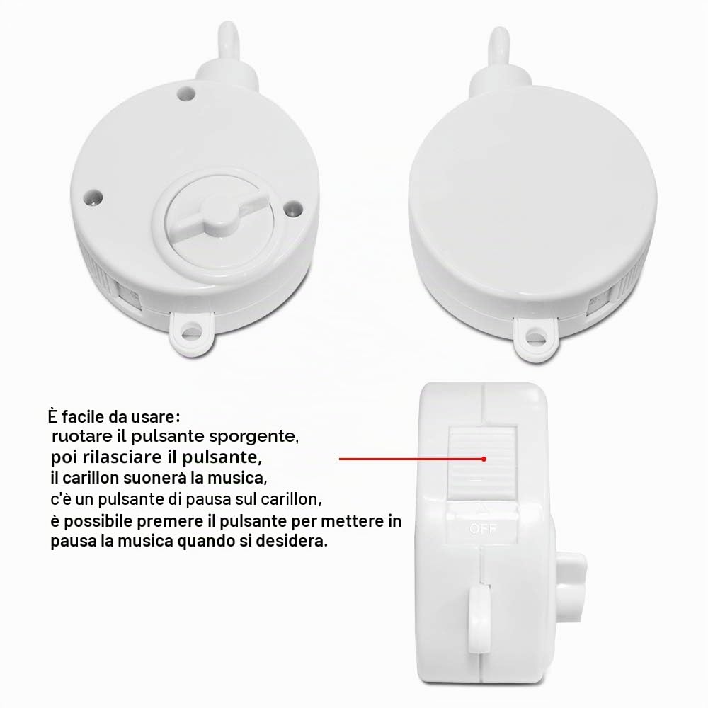 AFUNTA 37 pollici culla mobile letto campana titolare con carillon scatola musicale, braccio appeso staffa supporto regolabile giocattolo fai da te