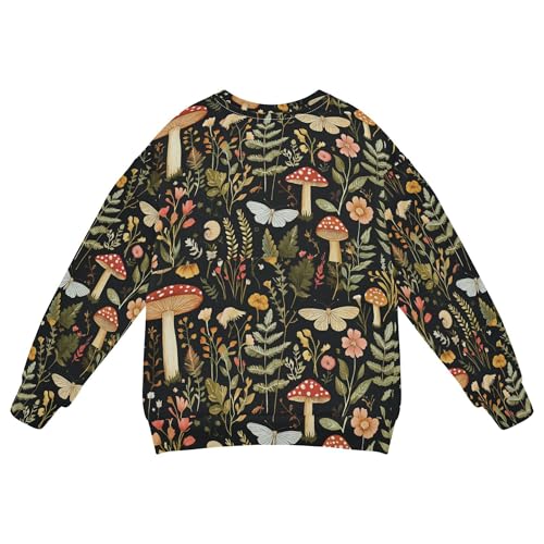 JUNZAN Mushroom Botanical Dragonflies Butterflies Little Boys Hoodie Sweatshirt Crewneck Kids Hoodies Boys Party 4T2