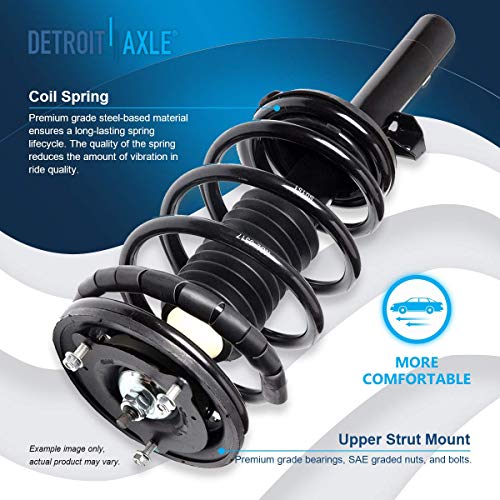 Image of Detroit Axle - Front Lower Control Arm w /Ball Joints + Strut w /Coil Spring Assembly Replacement for 99-03 Ford Windstar - 4pc Set
