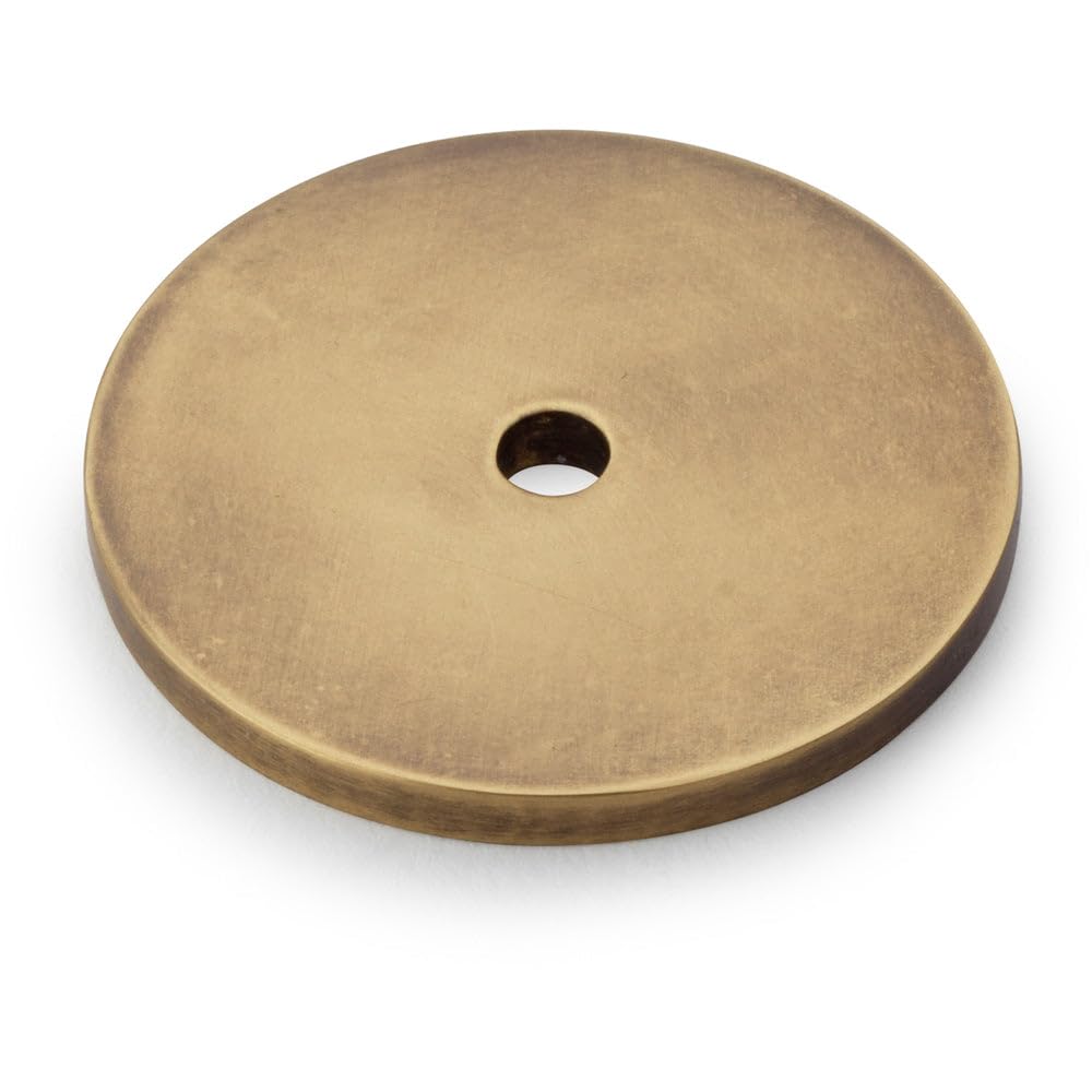 Loops Antique Brass Round Kitchen Door Knob Backplate - 35Mm Diameter Circular Plate