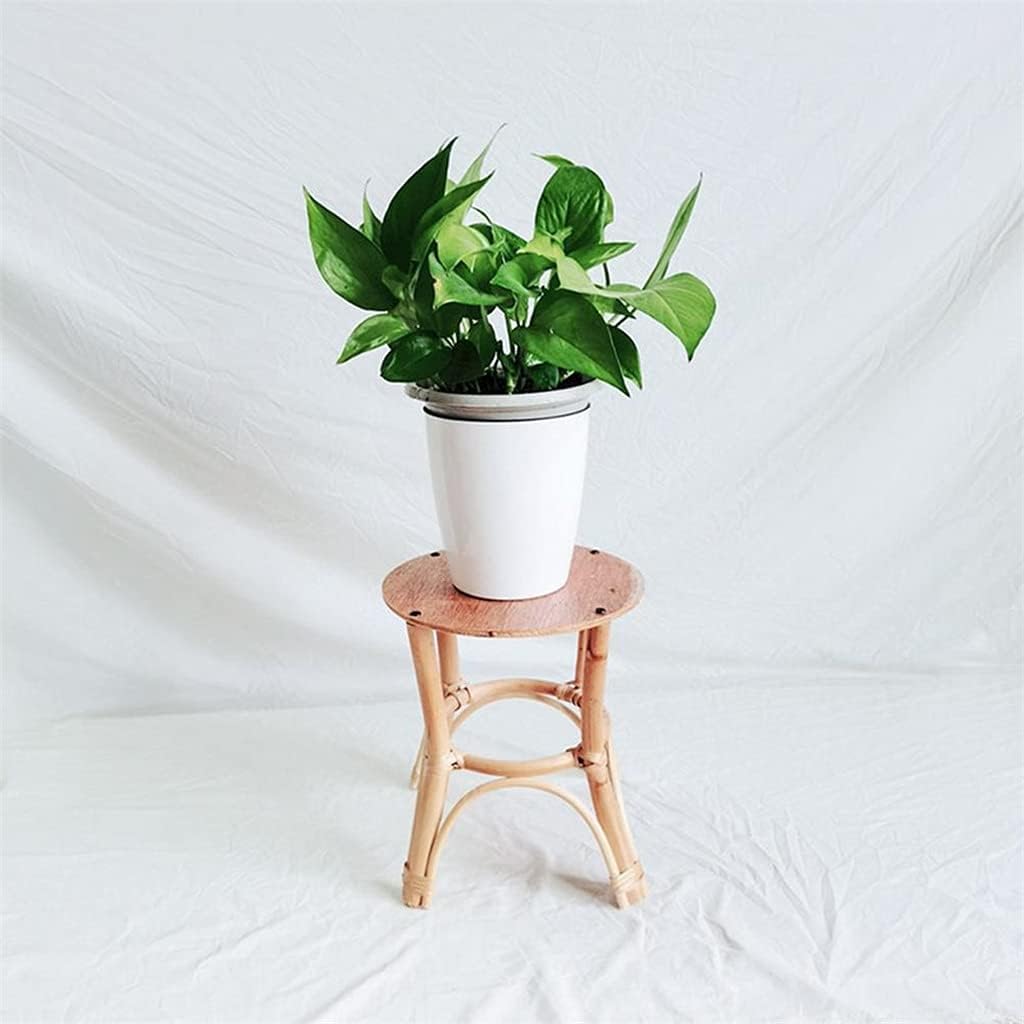 Rattan Plant Stand Rack Hand-woven Indoor Flower Pot Holder Shelf For Outdoor Home