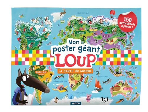 Mon poster géant loup - la carte du monde