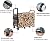 Artibear 4ft Firewood Rack with Waterproof Wood Pile Cover for Outside, Log Rack with Cover for Firewood, Matte Black Wood Holder with Khaki Cover