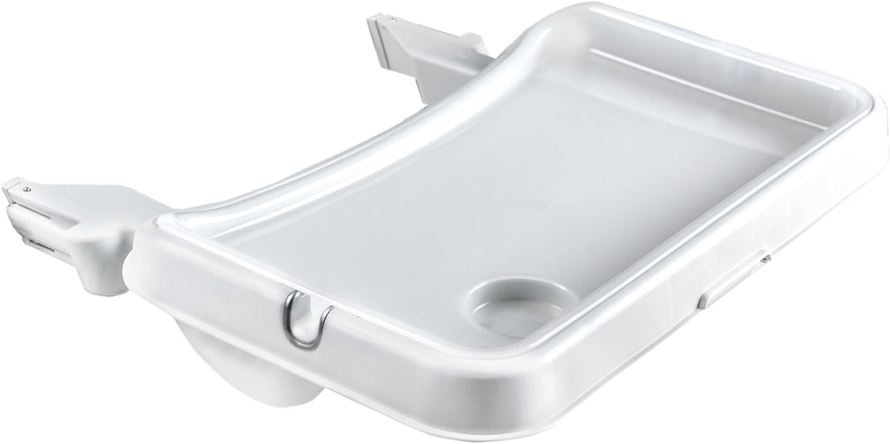 Alpha+ 3 in 1 Tray, White - Large Adjustable Plastic Highchair Tray with Removeable Insert & Seat Reducer, Easy to Clean