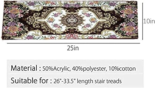 Miniatura 11 de Juego de 13 alfombras antideslizantes y lavables con parte trasera de goma antideslizante para interiores, protectores de escalera autoadhesivos