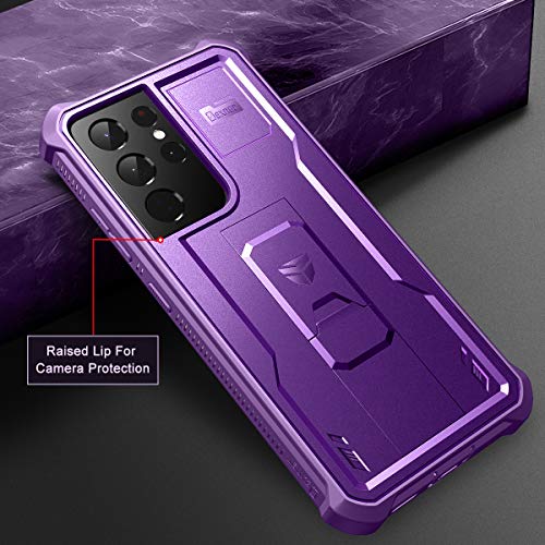 Image of Dexnor for Samsung Galaxy S21 Ultra Case, [Built in Screen Protector and Kickstand] Heavy Duty Military Grade Protection Shockproof Protective Cover for Samsung Galaxy S21 Ultra 5G, 6.8 inch Purple