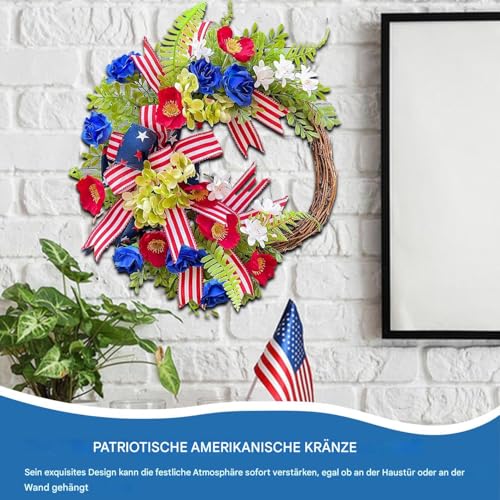 Couronnes de porte 4 juillet résistantes aux intempéries pour décoration - 4