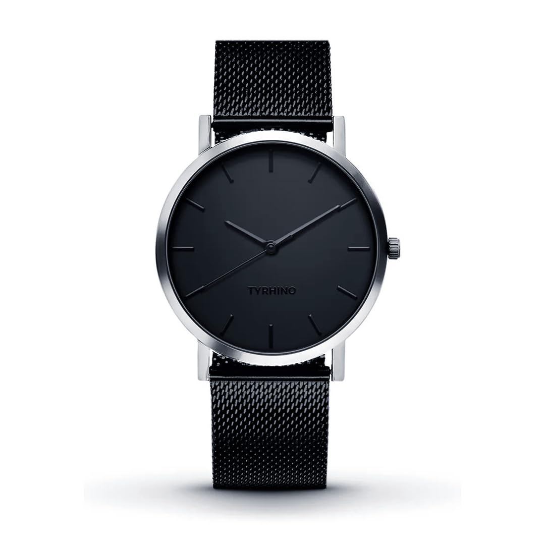 Tyrhino men Classic Black Silver Analog Watch (B08MFJSJY9) Amazon Price History, Amazon Price Tracker