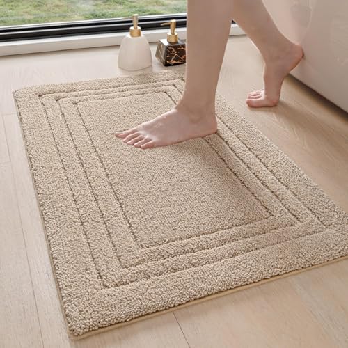 DEXI Tapis Salle de Bain Antiderapant 50 x 80 cm, Microfibre Moelleux et Absorbante, Doux et Confortable, Lavable en Machine, pour Douche, Baignoire,...