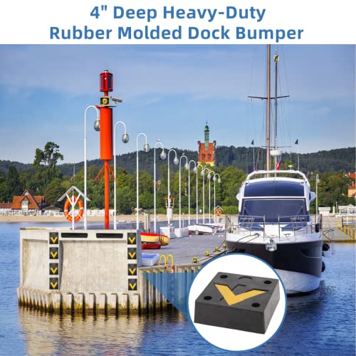 Nisorpa Rubber Molded Dock Bumper, 4" Deep HeavyDuty Dock Edge Bumper