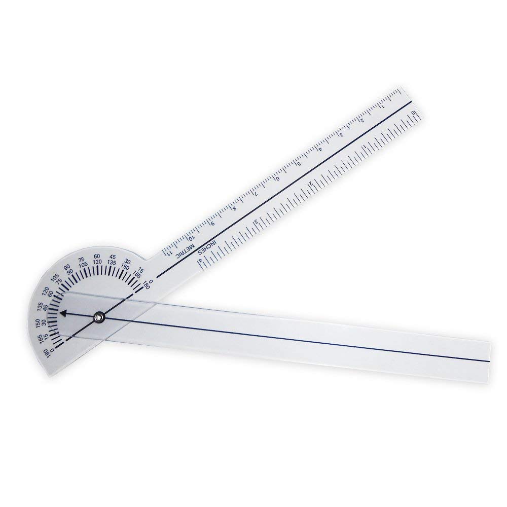 Rehabilitation Advantage Plastic Finger Goniometer, Clear