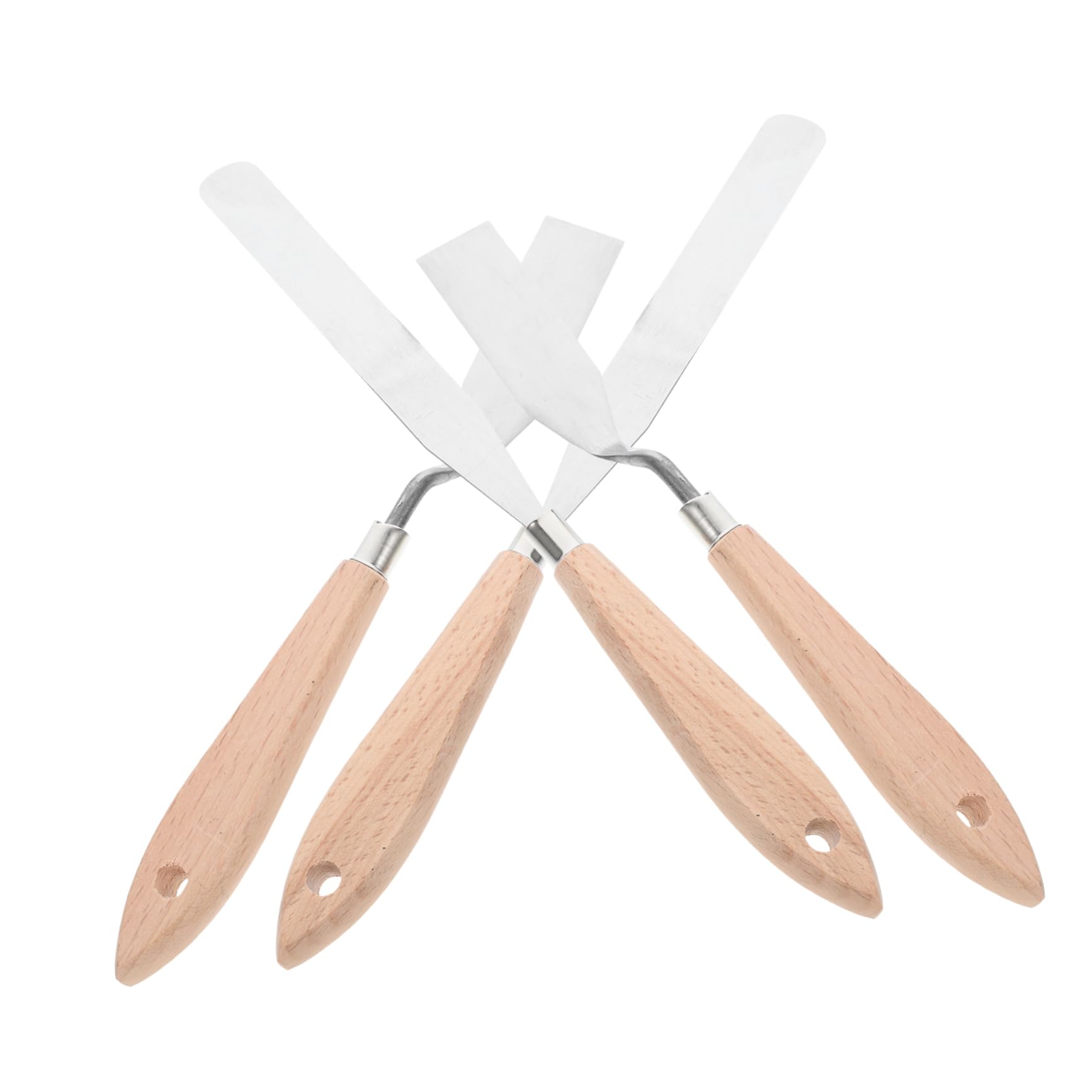 Tofficu 3 Set Strumento Di Miscelazione Dei Colori Raschiatore Strumento Spatola Per Dipingere Pittura Maniglia Attrezzo Forniture Raschiatori Arte Bambù 4 Pz*3