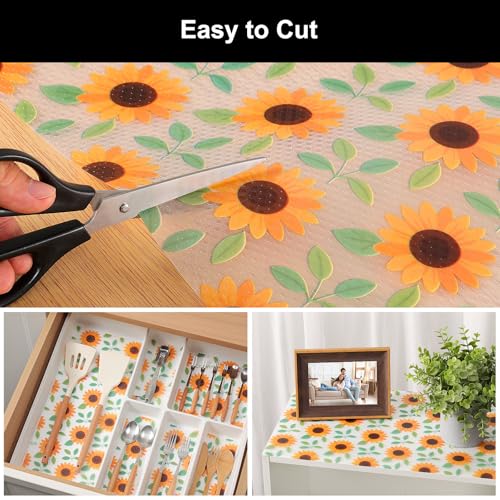 Image of Cooyes Shelf Liner - Premium Non-Adhesive Cabinet & Drawer Liner for Kitchen - Waterproof Shelf Paper with Modern Pattern - Durable EVA Cabinet Mat - Easy to Cut