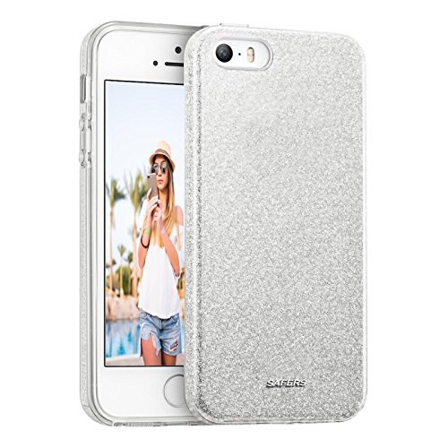 Verco Glitzer-Handyhülle Für IPhone 13 Mini – TPU Silikon Case Mit Schutzfunktion, Silberfarben