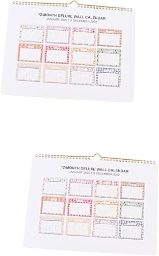 NOLITOY 2 pcs 2022 concise horizontal section office Schedules hanging paper 2022 Desk Calendar decorate 2022 monthly Home Calendar International