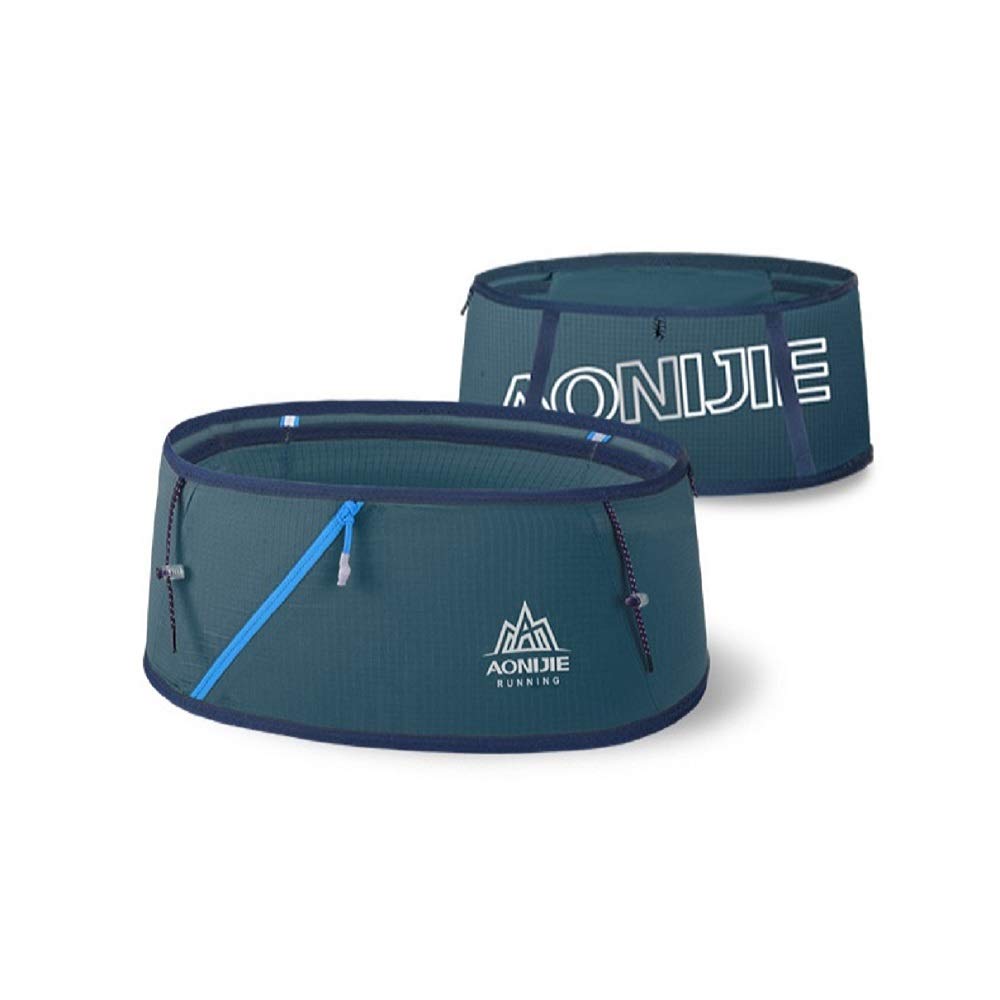 AONIJIE Hydration Running Belt Waist Pack Travel Money Bag Trail Marathon Gym Workout Fitness Mobile Phone Holder with 250 ml Water Bottle (Blue, S/M)