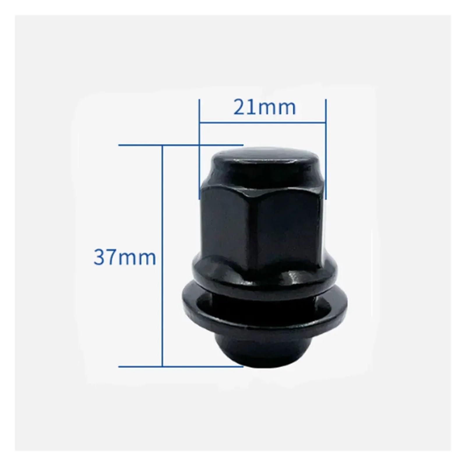 Nakrętki kół 12 mm x 1,5 do 1,46 cala, długości 37 mm, sześciokątnej srebrnej/czarnej nakrętki siodełka 21 mm(Sliver 10 pcs)