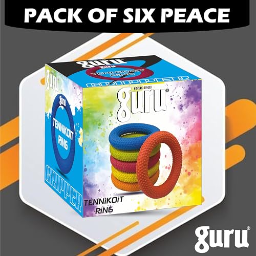 Image of Guru Sponge Filled Dotted 6 Pc Set Rubber Tennikoit Ring Sports Rubber Tennikoit Ring