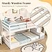 Giantex Twin Over Twin Bunk Bed with Stairs, Solid Wood Floor Bunk Bed with Storage Staircase & Full-Length Guardrails, Low Bunk Bed with for Kids, Teens, Adults, Dorm, Small Space, White