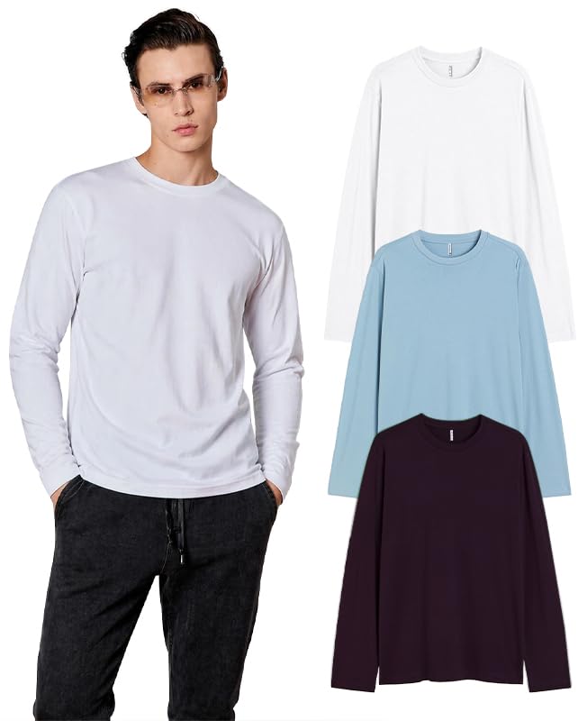 Image of Sleepynuts Regular fit Cotton Full Sleeve Plain T-Shirt for Men (Pack of 1,2,3 Size Small to 3XL)