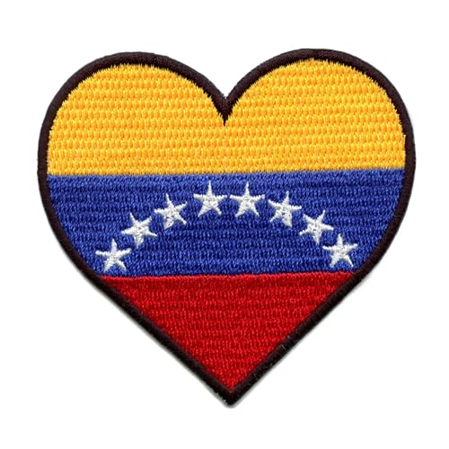 Venezuela Country Flag Patch Heart Hispanic Culture Embroidered Iron On