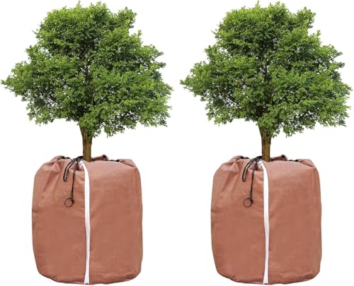 Wzzy Gurden Lot de 2 Sacs antigel pour Plantes en Pot, Protection hivernale pour Plantes, 65 x 70...
