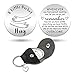 Funny Pocket Hug Token with Leather Keychain, Stainless Steel Double Sided Coin Long Distance Relationship Keepsake for Family Friends Daughter Son Birthday Graduation Gift