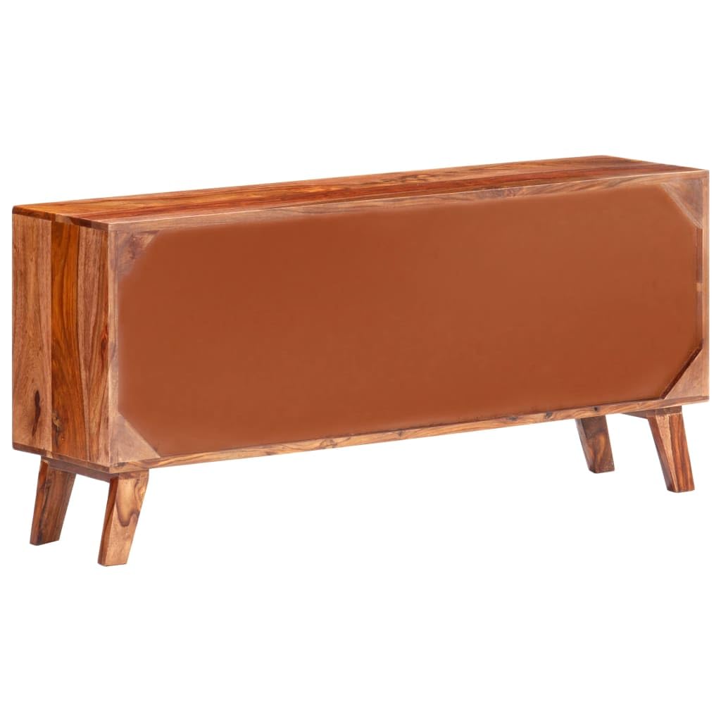 Kredens szary 120 x 30 x 55 cm, lite drewno, szafka dostawiana z 2 szufladami, 4 półkami, miejsce do przechowywania do salonu, przedpokoju