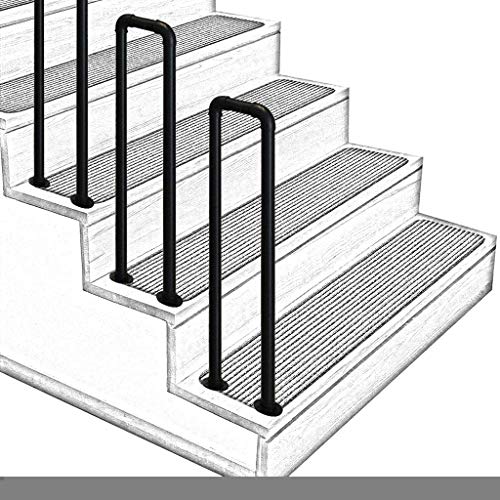 ZWLI Stair Handrails Assisting Rails Children Elderly Safety Non-Slip Step Transitional DIY Tools Metal Wrought Iron Black Support Rod,75/85/95cm,1Pcs