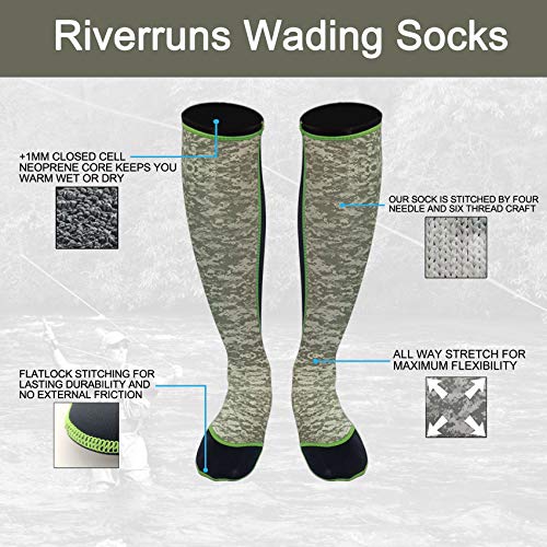 Image of Riverruns Wading Socks, Neoprene Wet-Suit Wader Socks for Men and Women Outdoor Fishing, Surfing, Wakeboarding