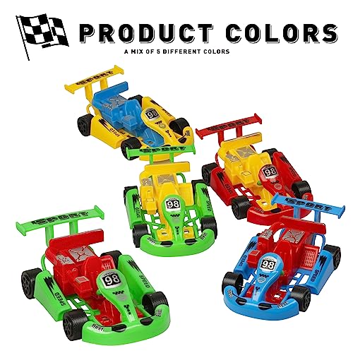 Image of PROLOSO Pull Back Go Kart Friction Powered Racing Cars Kids Birthday Party Favors Goodie Bag Fillers Class Prizes Little Wind Up Vehicle Toys in Bulk 12PCS