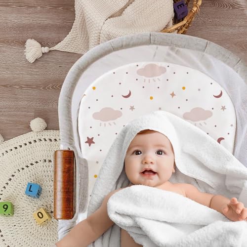 4 Pack Bassinet Sheets - 30"x18" Bassinet Fitted Sheets for Halo BassiNest, 4moms MamaRoo, Chicco LullaGlide and Other Small Size Bassinet | Ultra Soft & Skin Friendly Bassinet Sheets for Boys Girls