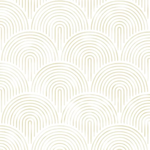 Aniboo Modern Peel and Stick Wallpaper Boho Contact Paper Neutral Self Adhesive Removable Wallpaper for Bathroom Kitchen Bedroom Beige Geometric Decorative Contact Paper Abstract Vinyl 78.7inL 17.3inW