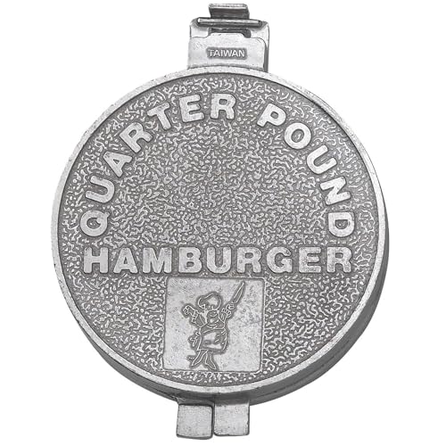 HIC Kitchen Burger Press Patty Maker, Aluminum, Makes Quarter-Pound Patties, 3.75-Inch Diameter
