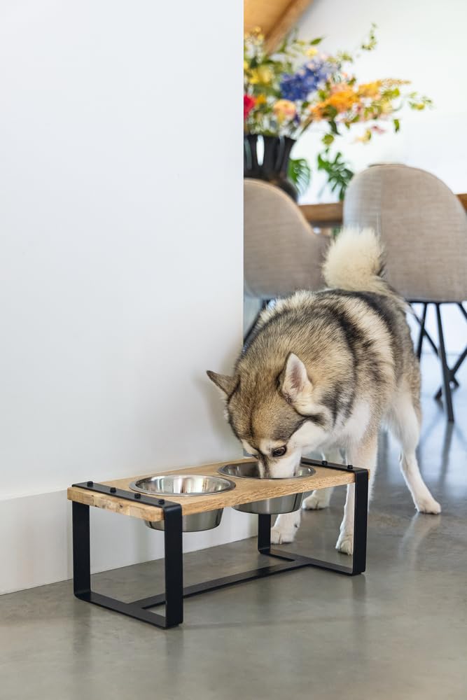 Designed by Lotte Karinto, Dinerset Hund, Holz/Metall, Inkl. 2 Napfen