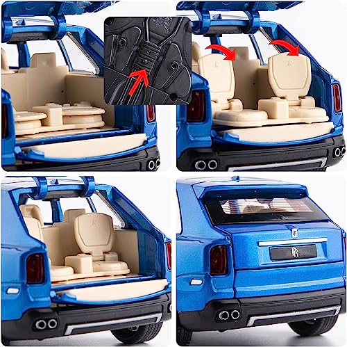 Image of LONGMIRE Metal Pull Back Diecast Car Pull Back Model with Sound Light Boys Gifts Toys for Kids Pack of 1, Multicolor (1:24 Rolls-Royce CULLINAN)