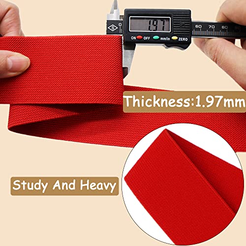 Jesep 2 Inch 20 Yards Knit Elastic Band Mixed Double-Side Twill Woven Elastic Heavy Stretch Elastic Spool For Sewing Pants Waistband, Wigs, Skirts, Craft Diy Projects (Mixed 20 Yards) #TOP5