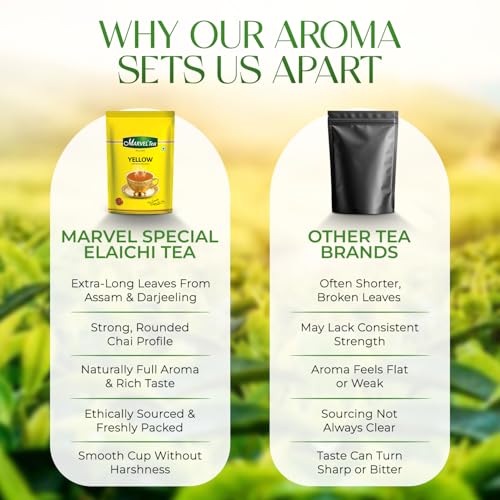 Image of Marvel Tea Yellow Tea 1 KG with Extra Long Leaves, Handpicked Strong Chai From Assam & Darjeeling, Refreshing Aroma & Rich Taste - Black Tea (Pack of 3)