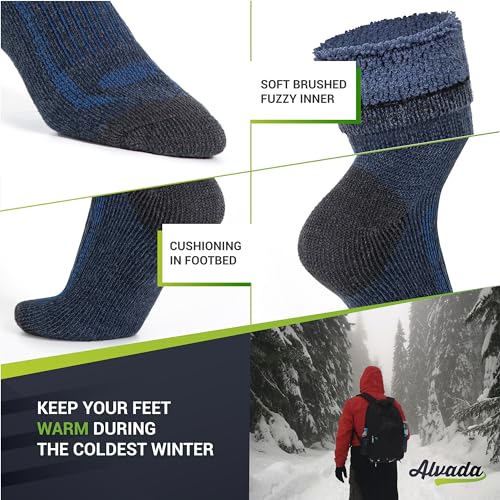 Image of Alvada Warm Thermal Wool Socks for Winter Moisture Wicking and Breathable Cozy Boot Socks