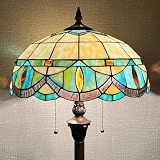 COTOSS Tiffany Floor Lamp for Living Room,Stained Glass Lamp Shade,Antique Style Tall Standing Lamp,Pole Light Reading for Bedroom Office