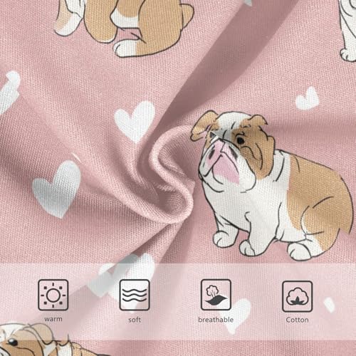 Wusikd Cute Bulldog Girls' Underwear Cotton Pink Hearts Girls Briefs Soft Toddler Underwear 2T3