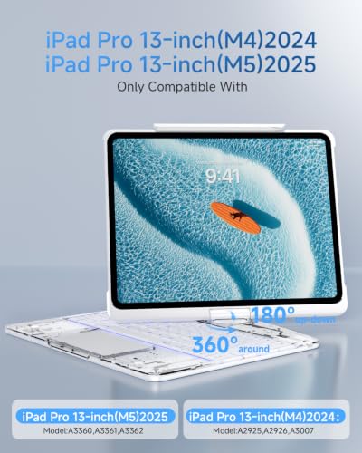 Image of Cyberpunk Clear Keyboard Case for iPad Pro 13 Inch M5 /M4, 360 Swivel